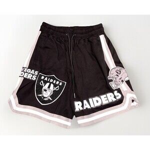 NEW Las Vegas Raiders Pro Standard Woven Shorts Black Side Pockets Medium